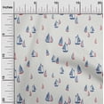 thumbnail image 1 of oneOone Polyester Lycra White Fabric Yacht Nautical Craft Projects Decor Fabric Printed By The Yard 56 Inch Wide, 1 of 4