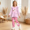 thumbnail image 2 of KPOPLK 2-11 Years Little's Girl Clothes Fall Winter Toddler Outfits for Girls Long Sleeve Ruffle Sweatshirt Pant Clothing Set,Size 7-8 Years, 2 of 8