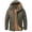 Green, variant on Men's Winter Jacket with Hood Fleece Lined Water Repellent Windproof Thicken Parka Winter Coat for Skiing Hiking Work