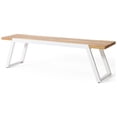 thumbnail image 2 of Goliath Acacia Wood Outdoor Dining Bench, Teak and White, 2 of 7