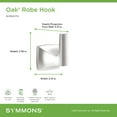 thumbnail image 5 of Symmons 563RHSTN Oak Single Robe Hook - Nickel, 5 of 7