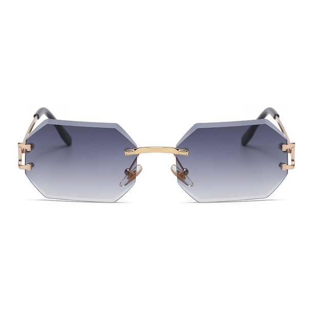Octagonal frameless trim fashion sunglasses women display picture 1