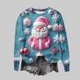 thumbnail image 6 of Bzhegqhd Women's T-shirts Christmas Print Sweatshirts Long Sleeve Round Neck Pullover Top No Hood Loose Fit Casual Fashion Blouse Plush Soft Fleece Fall Winter Tee, 6 of 8