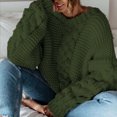thumbnail image 2 of OJinShaWanO Leopard Sweater Autumn/Winter Solid Color Pullover V Neck Loose Sweater Casual Knit, 2 of 6