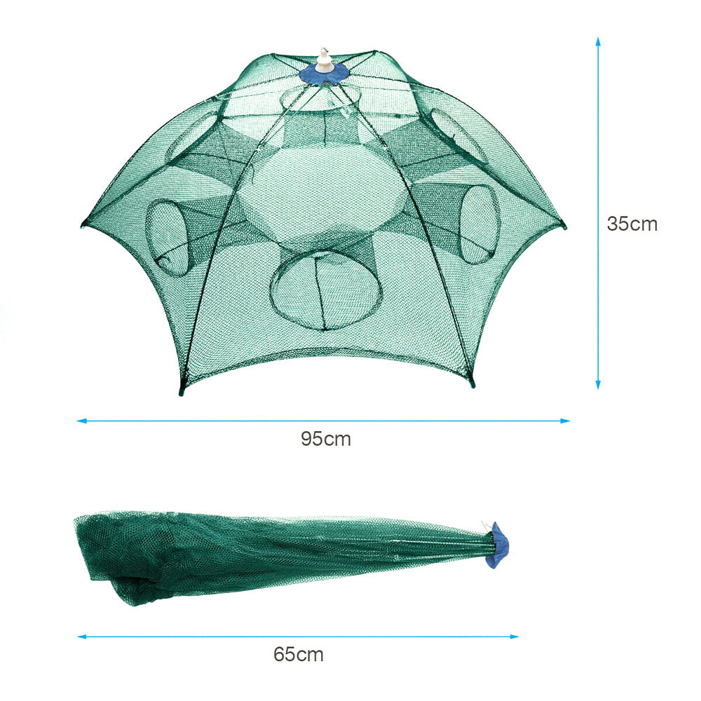 Crab Lawaia Crawfish Trap Fish Trap Fishing Net Collapsible Crab Trap/Portable Minnow Trap Folded Cast Net with Float and Chain for Shrimp Lobster 