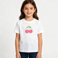 thumbnail image 2 of Girls Graphic Tees Leopard Print Cherries Kids T Shirt Sweet 100% Cotton Short Sleeve Soft Tops 4-13Y, 2 of 5