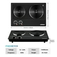 thumbnail image 2 of CUSIMAX 1800W Portable Double Burner Hot Plate – Stainless Steel Countertop Electric Cooktop with Dual Cast Iron Heating Plates, Easy-to-Clean, 2 of 8