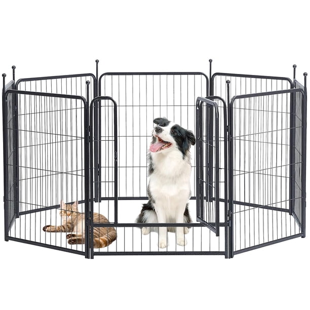 Parque infantil para perros GDKASRNY, resistente, 81/101/114 cm de altura, plateado