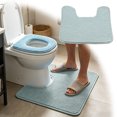 thumbnail image 2 of Toilet Rug U Shaped, Non Slip Absorbent Chenille Bath Mat, Soft Plush Washable Toilet Mat for Bathroom, Quick Dry Low Pile Contour Rug 19.7"x15.7", 2 of 9