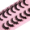 thumbnail image 6 of Faux Mink Lashes Fluffy Cat Eye Natural Look False Eyelashes Volume Wispy Fox Eye Crossed 17MM Thick Fake Lashes Look Like Eyelash Extensions Pestañas 7 Pairs Pack, 6 of 7