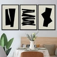 thumbnail image 2 of PixonSign Framed Canvas Print Wall Art Set Geometric Black Art Deco Retro Figures Abstract Shapes Illustrations Modern Art Minimalism Decorative for Living Room, Bedroom, Office - 16"x24"x3 Black, 2 of 5
