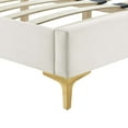 thumbnail image 6 of Modway Zahra Channel Tufted Performance Velvet Queen Platform Bed in White, 6 of 8