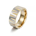thumbnail image 3 of K-KED Punk Men Titanium Stainless Steel Ring Wedding Delicate Jewelry Band Rings Sz 6-12-10-Style 8, 3 of 6