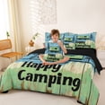 thumbnail image 4 of Catabedysis Vintage Camping 7 Pieces Full Size Bedding Sets,Camper Print Full Size Bed in a Bag For Boys,Multicolor,Black Reversible, 4 of 7