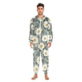 thumbnail image 3 of FORMRS Onesies Pajama for Adults Unisex Hoodie Winter Jumpsuit One Piece Sleepwear, Sizes S-2XL, Sage Green Flower Pattern, 3 of 7