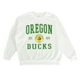 thumbnail image 4 of Women's Gameday Couture White Oregon Ducks Premium Fleece Drop Shoulder Oversized Pullover Sweatshirt, 4 of 4