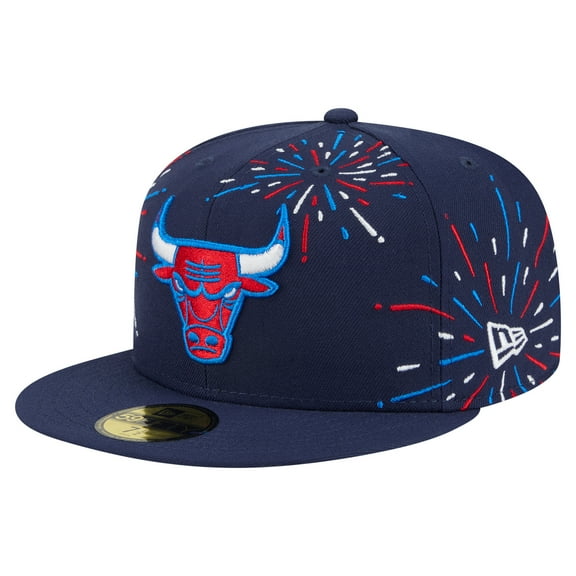 Men's-New Era  Navy Chicago Bulls Americana Fireworks 59FIFTY Fitted Hat