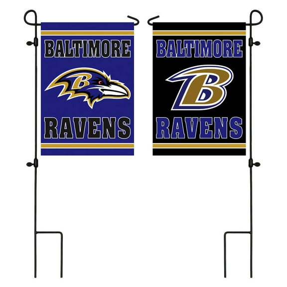 Baltimore Ravens 12.5" x 18" Double-Sided Embossed Suede Garden Flag