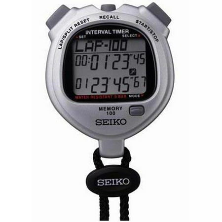 SEIKO S057 - 100 Lap Memory Dual Timers - Gray (Best Iphone Lap Timer)