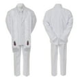 thumbnail image 3 of Baby Boy Christening Formal White Single Breasted Suit Silver Gold Guadalupe on Stole Sm-20, 3 of 4