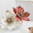 thumbnail image 7 of Xingjin Glitter Magnolia Artificial Flower with Stem, 10.24 Inch Christmas Tree Flower for Wreath Garland Holiday Decor and Xmas Wedding Decoration, 7 of 7