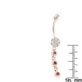 thumbnail image 3 of Flower Body Jewelry Ladies Unique White Pink 0.75 Ctw Diamond 14k Belly Button Ring (Rose Gold), 3 of 3