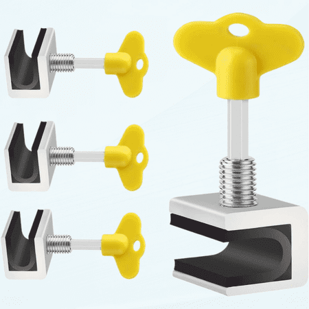 Window Locks, 4 Sets Sliding Door Window Locks Security Up and Down Window, Vinyl Double window locks for Child Proof Home Safety, Adjustable Vertical Horizontal Slider Door Windows Track Lock Stopper