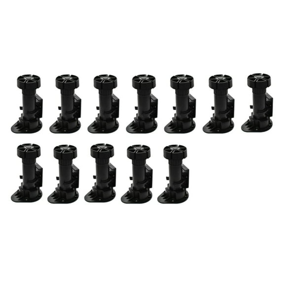 12 Pack Black Cabinet Leveler Legs Furniture Legs Adjusts From 3-7/8 Inch to 5-1/8 Inch , for Furniture, Cabinets