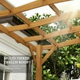 thumbnail image 5 of Outsunny 10' x 12' Outdoor Pergola, Wood Gazebo Grape Trellis with Arched Roof, Stable Structure for Climbing Plant Support, Dark Brown, 5 of 10