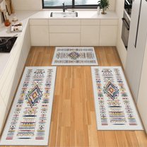 IsecretJoy Non Slip Kitchen Rugs Sets of 3, Washable Kitchen Mats for Floor Waterproof Stain Resistant Runner Rug for Kitchen, Laundry Room, Hallway