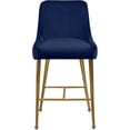 thumbnail image 3 of Meridian Furniture Owen 28"H Velvet Bar Stool in Navy (Set of 2), 3 of 5