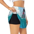 thumbnail image 3 of Lsque Lighthouse Sea Port Printed Women's Running Shorts with Liner Pockets,Elastic Quick Dry Workout Athletic Gym Yoga Shorts,Womens High Waist Shorts-XX-Large, 3 of 9