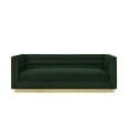 thumbnail image 6 of Inspired Home Anniston Velvet 3 Seat Sofa with Gold Base and Horizontal Channel Tufting, Hunter Green, 6 of 10