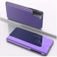 thumbnail image 3 of Compatible with Samsung Galaxy S23 Ultra Case with Kickstand Flip Leather Clear View Makeup Mirror Glitter Luxury Shockproof Protective Phone Case for Samsung Galaxy S23 Ultra Mirror Purple QH, 3 of 6