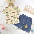 thumbnail image 2 of Akiihool Summer Short Sets Baby Boys Summer Newborn Baby Boy Clothes Romper and Shorts Outfits Set (Beige,3-4 Years), 2 of 6