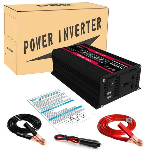 4000W Modified Sine Wave Power Inverter 12V 220 Sine Wave 12V To 220 For Home Converter Generator With LCD Charging Frequency Inverter ,Easy to Use