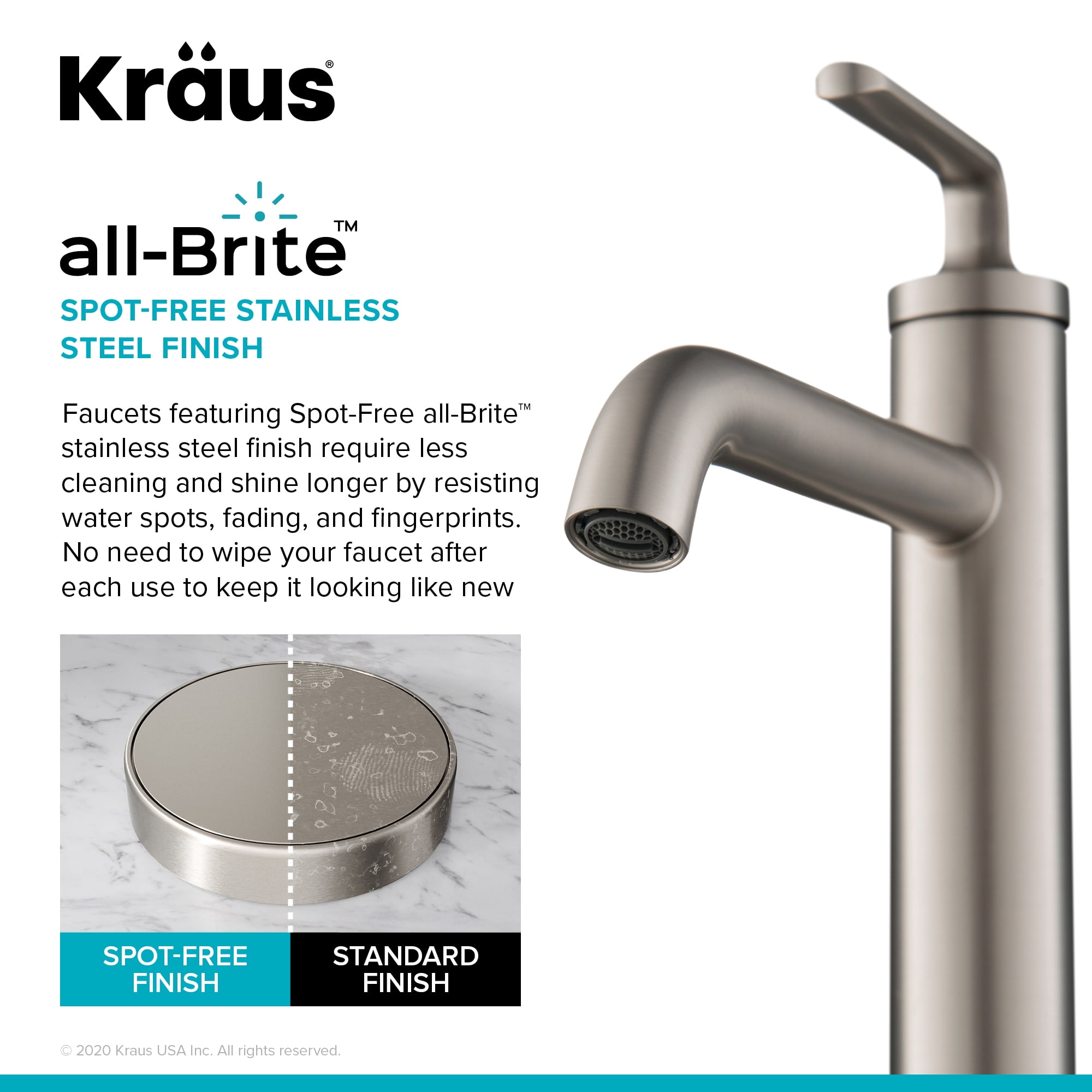 Ramus™ Single Handle Vessel Bathroom Sink Faucet with Pop-Up Drain in Spot Free Stainless Steel (2-Pack)