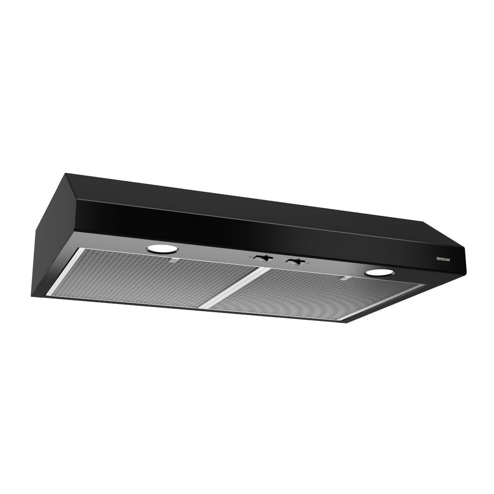 Broan Glacier 30Inch Convertible Range Hood, Black