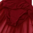 thumbnail image 7 of LiiYii Girls Lyrical Dance Dress Sleeveless High-Low Hem Tulle Skirt Leotard for Ballet Modern Burgundy 6, 7 of 7