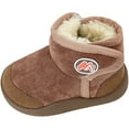 thumbnail image 3 of Baby Boys Girls Snow Boots Suede Cozy Furry Lined Hook and Loop Nonslip Soft Sole Winter Warm Walking Shoes Khaki 5.5 Toddler, 3 of 4
