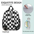 thumbnail image 5 of Black and White Checkered Backpack Backpack for School,Cute School Bag,Schoolbag with Adjustable Shoulder Straps & Padded Back,13.8"x11.4"x6", 5 of 6