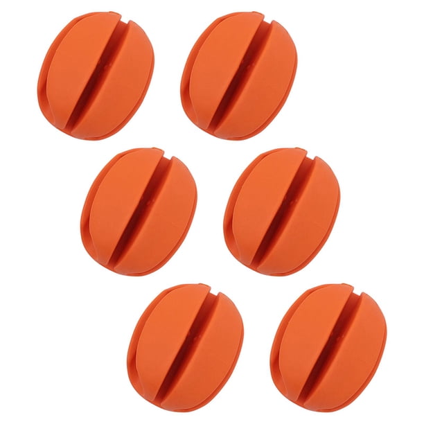 6x bola fija de caña de pescar portátil, correa de soporte de caña de pescar de silicona, clip de caña de pescar de goma para hombres pesca al aire li Naranja