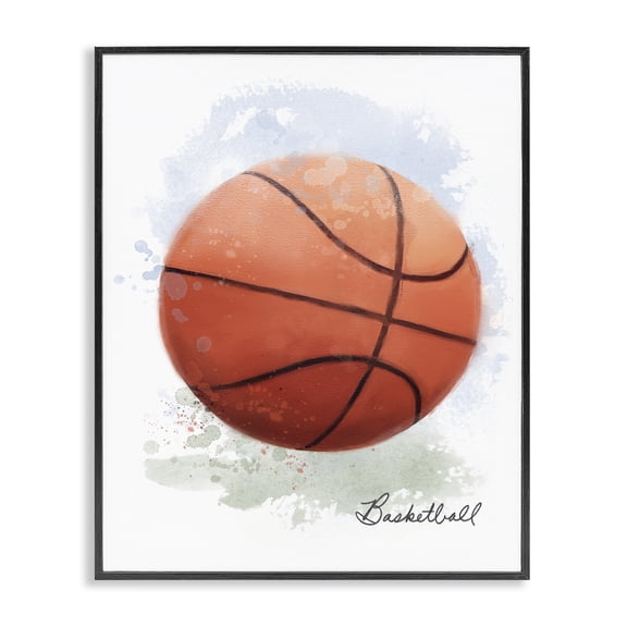 Stupell Industries Soft Pastel Basketball Sports & Sports Teams Painting Black Framed Art Print Wall Art, 11 x 14