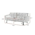 thumbnail image 3 of Convertible Futon Sofa Bed Couch, Folding Sofa Bed with Armrest, Sleeper Sofa Couch with Solid Wood Frame and Metal Legs for Living Room Bedroom Guest Room, Red, 3 of 7