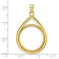 thumbnail image 4 of 14k Yellow Gold Lightweight Teardrop Prong Setting Coin Bezel Pendant Mounting - Fits 22mm, 4 of 4
