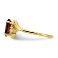 thumbnail image 4 of Solid 14k Yellow Gold 8x6mm Oval Garnet January Red Gemstone Diamond Engagement Ring Size 6 (.034 cttw.), 4 of 6