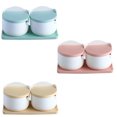 thumbnail image 2 of 2 Pcs Boîte à Épices Ronde Réversible Pot à Épices de Cuisine Récipient en Plastique avec Cuillère, Vert, 2 of 7