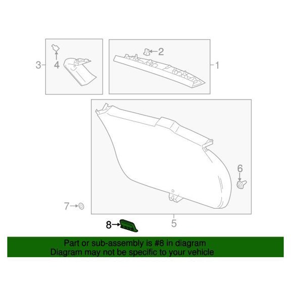 GM 95096042 Cupl/Gate Tr Fin Pnl Pull *Black