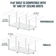 thumbnail image 6 of 4' x 8' Garage Overhead Storage, Ceiling Shelf, Heavy-Duty Ceiling Rack with Hooks, 6 of 7