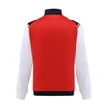 thumbnail image 2 of Chaqueta de traje de bádminton de manga larga curvada de otoño e invierno con cremallera, traje de competición informal para niños con rayas rojas y blancas, 2 of 2